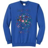 Cat Lovers Meaningful Gift Mother Of Cats With Floral Art Gift Tall Sweatshirt