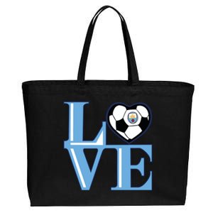 Cool Love Man City Soccer Team Cotton Canvas Jumbo Tote