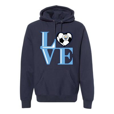 Cool Love Man City Soccer Team Premium Hoodie