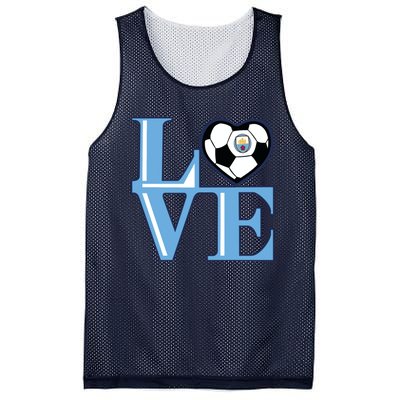 Cool Love Man City Soccer Team Mesh Reversible Basketball Jersey Tank