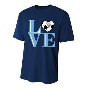 Cool Love Man City Soccer Team Performance Sprint T-Shirt