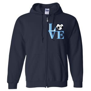 Cool Love Man City Soccer Team Full Zip Hoodie