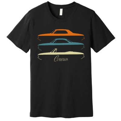 Corvair Late Model Slihouettes 1965 1966 1967 1968 1969 Premium T-Shirt