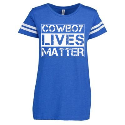 Cowboy Lives Matter Cowgirl Country Western Horse Enza Ladies Jersey Football T-Shirt