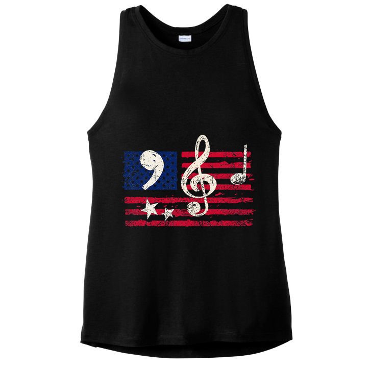 Comma La Music Notes Music Teacher Elections Kamala Harris Ladies PosiCharge Tri-Blend Wicking Tank