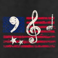Comma La Music Notes Music Teacher Elections Kamala Harris 7 Panel Mesh Trucker Snapback Hat