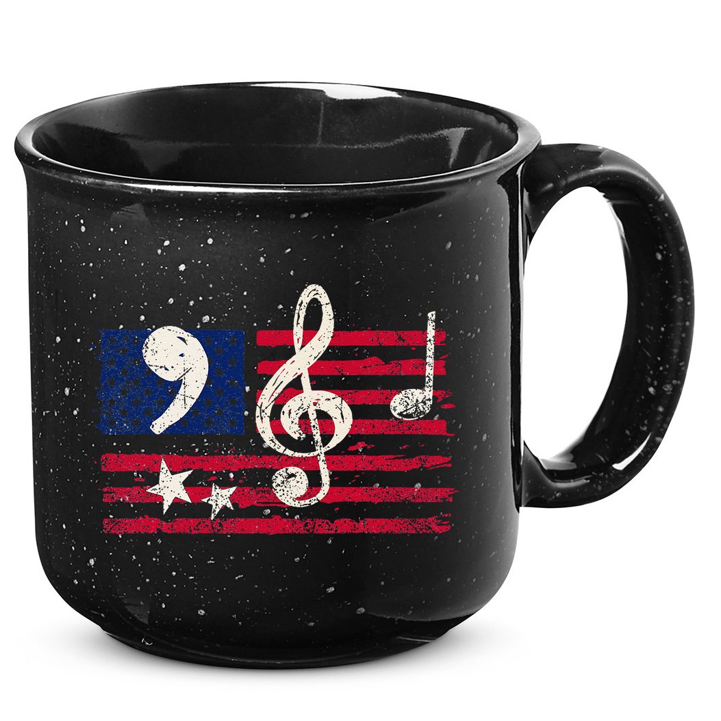 Comma La Music Notes Music Teacher Elections Kamala Harris 15oz Campfire Ceramic Mug