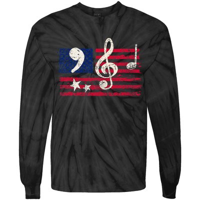 Comma La Music Notes Music Teacher Elections Kamala Harris Tie-Dye Long Sleeve Shirt