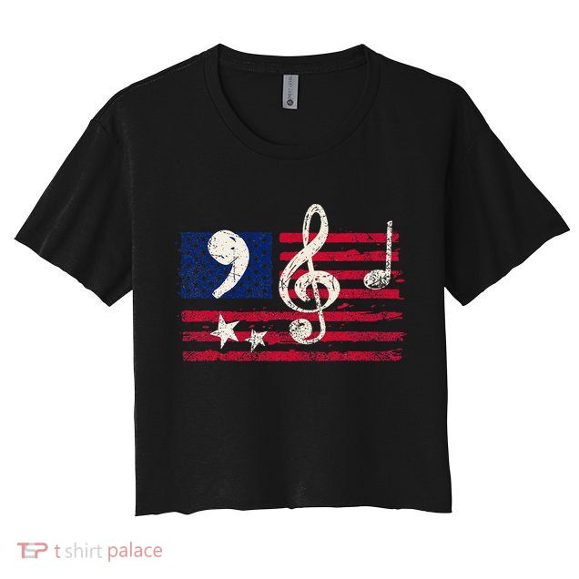 Comma La Music Notes Music Teacher Elections Kamala Harris Crop Top