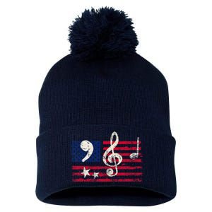 Comma La Music Notes Music Teacher Elections Kamala Harris Pom Pom 12in Knit Beanie