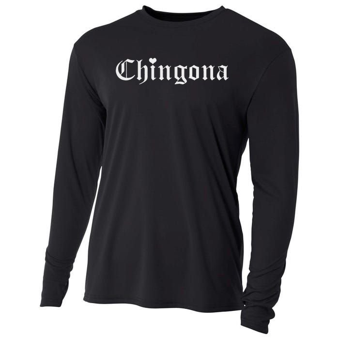 Chingona Latina Mujer Fuerte Feminista Cooling Performance Long Sleeve Crew