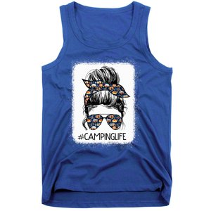 Camping Life Messy Bun Hair Mother's Day Camping Lovers Great Gift Tank Top