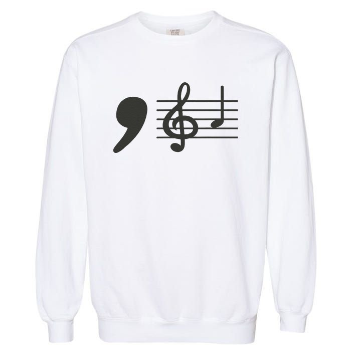 Comma La Music Notes Kamala Harris Music Teacher Elections Gift Garment-Dyed Sweatshirt