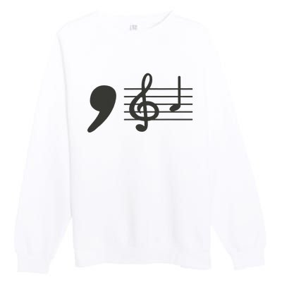 Comma La Music Notes Kamala Harris Music Teacher Elections Gift Premium Crewneck Sweatshirt