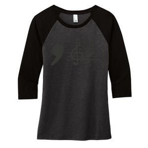 Comma La Music Notes Kamala Harris Music Teacher Elections Gift Women's Tri-Blend 3/4-Sleeve Raglan Shirt