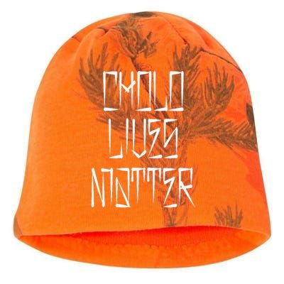 Cholo Lives Matter Latino Mexican Raza Chicano Oldies Chola Kati - Camo Knit Beanie