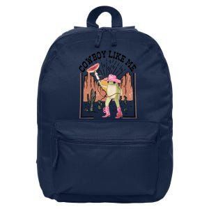 Cowboy Like Me Frog Funny 16 in Basic Backpack