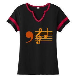 Comma La Music Notes Kamala Music Teacher Ladies Halftime Notch Neck Tee