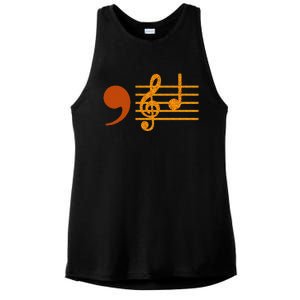 Comma La Music Notes Kamala Music Teacher Ladies PosiCharge Tri-Blend Wicking Tank