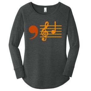 Comma La Music Notes Kamala Music Teacher Women's Perfect Tri Tunic Long Sleeve Shirt