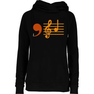 Comma La Music Notes Kamala Music Teacher Womens Funnel Neck Pullover Hood