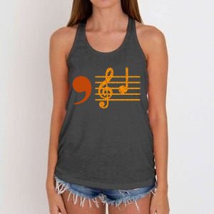 Comma La Music Notes Kamala Music Teacher Women's Knotted Racerback Tank