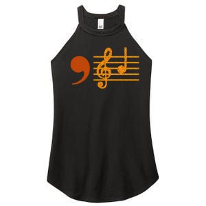 Comma La Music Notes Kamala Music Teacher Women's Perfect Tri Rocker Tank