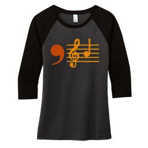 Comma La Music Notes Kamala Music Teacher Women's Tri-Blend 3/4-Sleeve Raglan Shirt