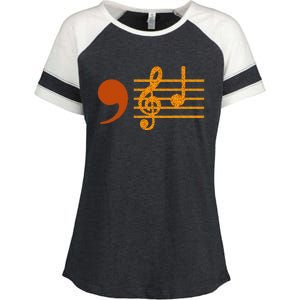 Comma La Music Notes Kamala Music Teacher Enza Ladies Jersey Colorblock Tee