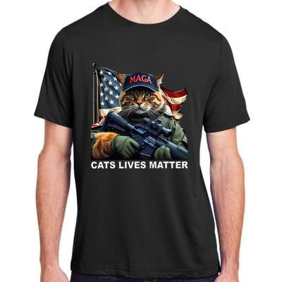 Cats Lives Matter Funny Trump 2024 Cat Maga Adult ChromaSoft Performance T-Shirt