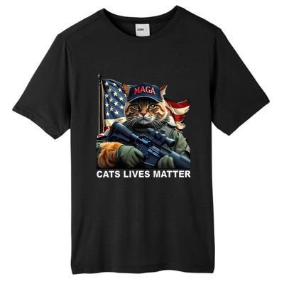 Cats Lives Matter Funny Trump 2024 Cat Maga Tall Fusion ChromaSoft Performance T-Shirt