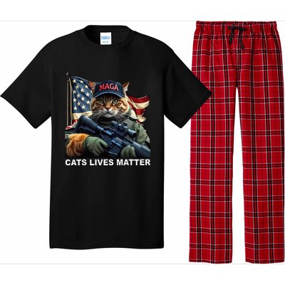 Cats Lives Matter Funny Trump 2024 Cat Maga Pajama Set