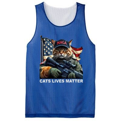 Cats Lives Matter Funny Trump 2024 Cat Maga Mesh Reversible Basketball Jersey Tank