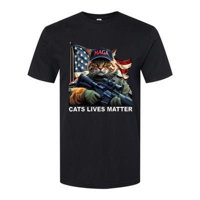 Cats Lives Matter Funny Trump 2024 Cat Maga Softstyle CVC T-Shirt