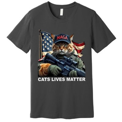 Cats Lives Matter Funny Trump 2024 Cat Maga Premium T-Shirt