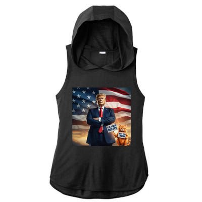 Cat Lives Matter Vote For Trump Usa Flag Funny Election Ladies PosiCharge Tri-Blend Wicking Draft Hoodie Tank