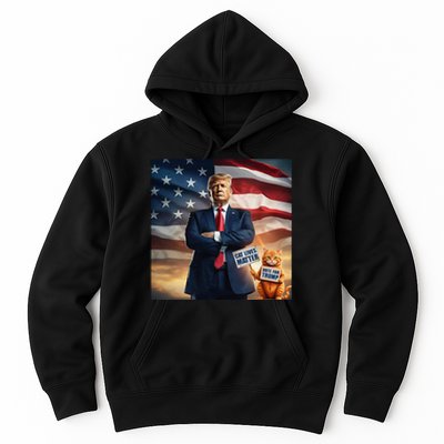 Cat Lives Matter Vote For Trump Usa Flag Funny Election Hoodie