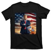 Cat Lives Matter Vote For Trump Usa Flag Funny Election T-Shirt