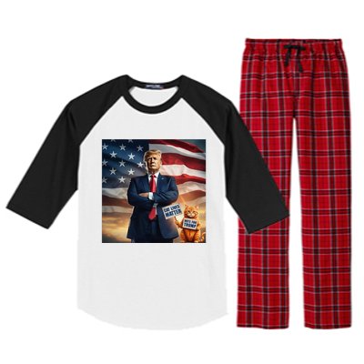 Cat Lives Matter Vote For Trump Usa Flag Funny Election Raglan Sleeve Pajama Set