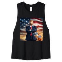 Cat Lives Matter Vote For Trump Usa Flag Funny Election Women's Racerback Cropped Tank