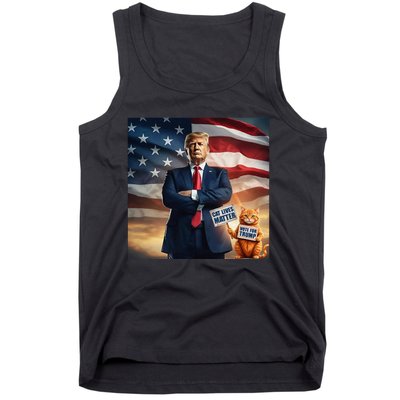 Cat Lives Matter Vote For Trump Usa Flag Funny Election Tank Top