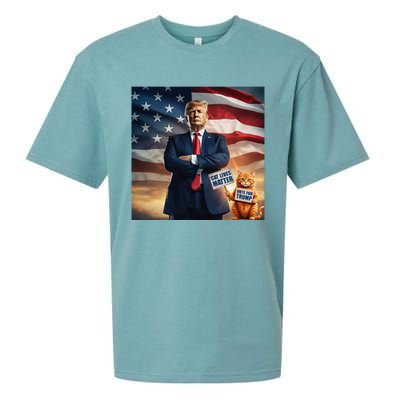 Cat Lives Matter Vote For Trump Usa Flag Funny Election Sueded Cloud Jersey T-Shirt