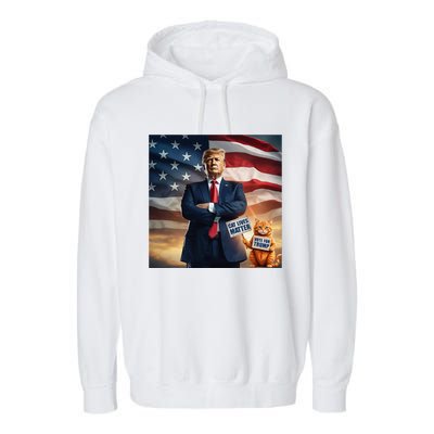 Cat Lives Matter Vote For Trump Usa Flag Funny Election Garment-Dyed Fleece Hoodie