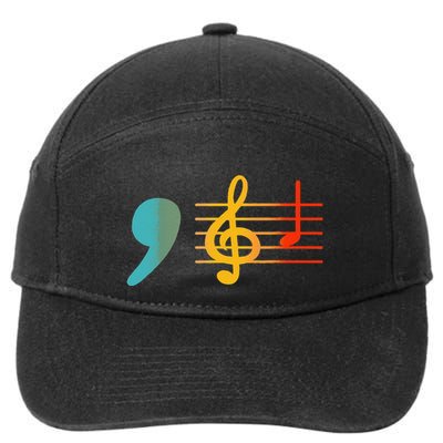 Comma La Music Notes Kamala Harris Music Teacher Elections Gift 7-Panel Snapback Hat