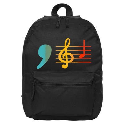 Comma La Music Notes Kamala Harris Music Teacher Elections Gift 16 in Basic Backpack