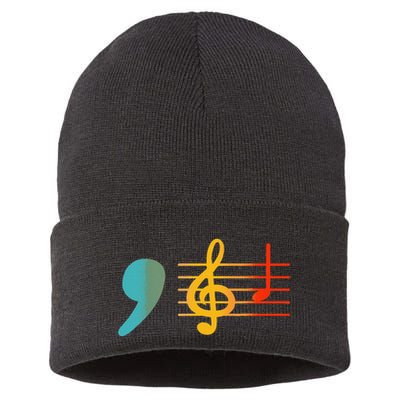 Comma La Music Notes Kamala Harris Music Teacher Elections Gift Sustainable Knit Beanie