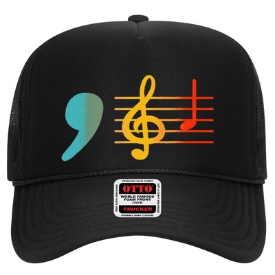 Comma La Music Notes Kamala Harris Music Teacher Elections Gift Trucker Hat