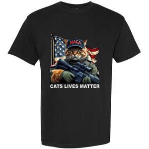 Cats Lives Matter Funny Trump 2024 Cat Maga Garment-Dyed Heavyweight T-Shirt