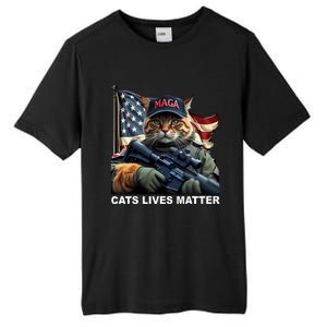 Cats Lives Matter Funny Trump 2024 Cat Maga Tall Fusion ChromaSoft Performance T-Shirt