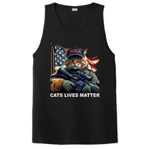 Cats Lives Matter Funny Trump 2024 Cat Maga PosiCharge Competitor Tank